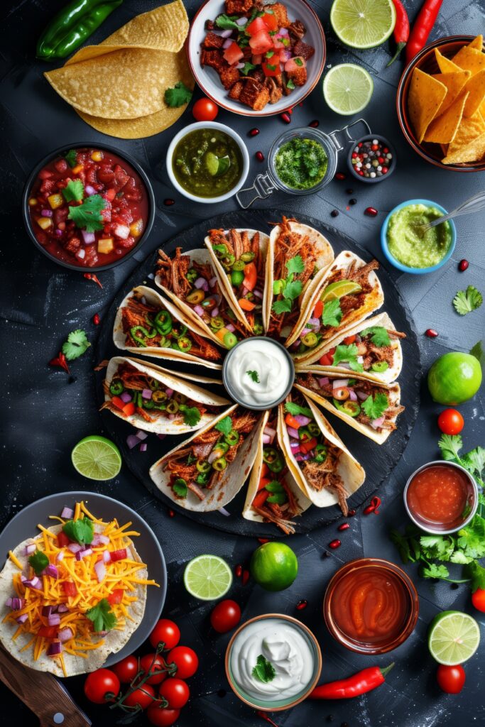 taco-feast-a-detailed-and-realistic-culinary-delight-on-a-dark-brown-table