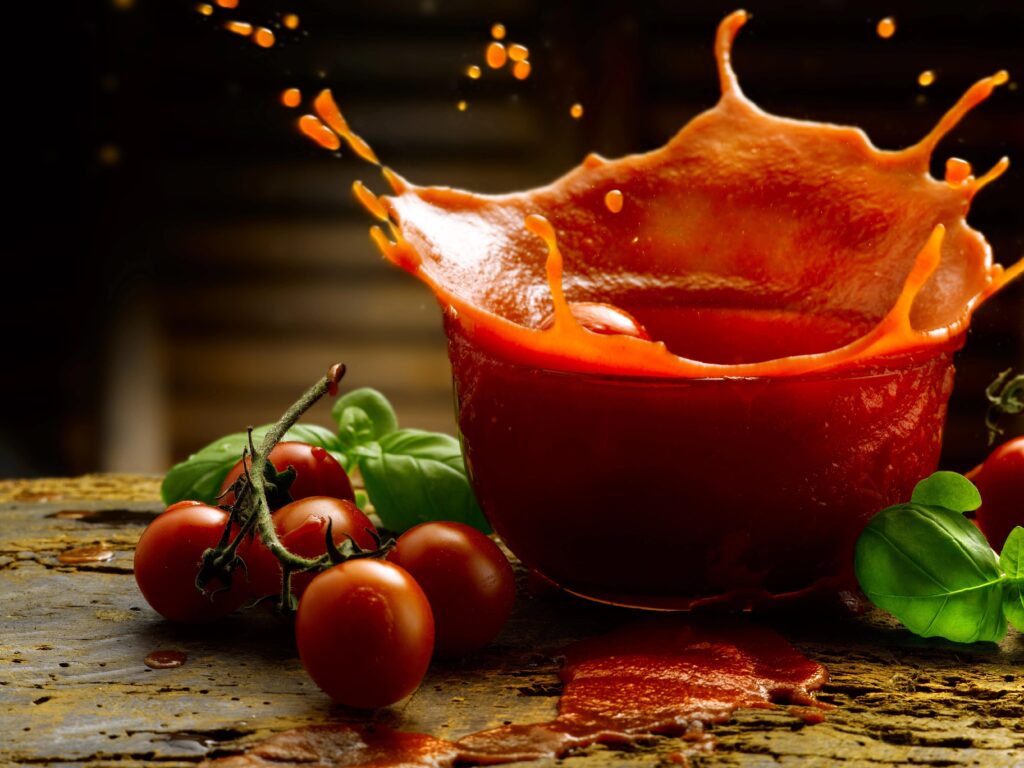 Tomato sauce splashing
