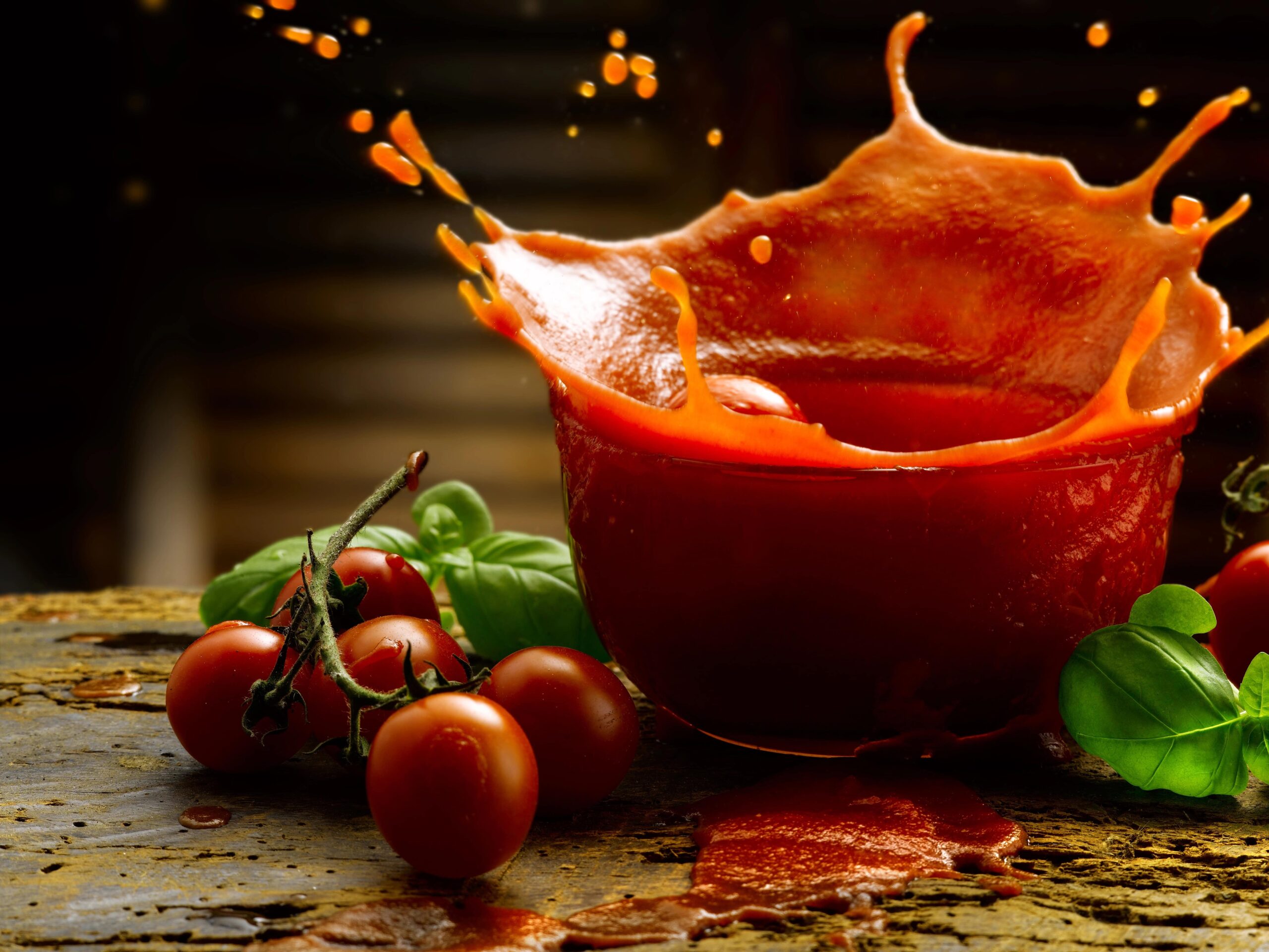 Tomato sauce splashing